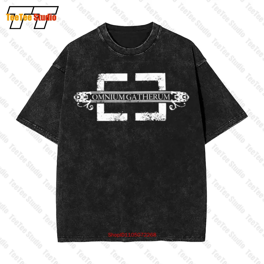 Omnium Gatherum 'Scratched Logo' Camiseta vintage de gran tamaño T397