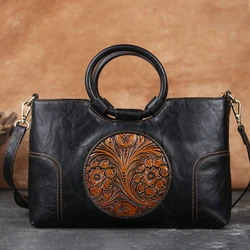 High Quality PU Leather Women Handbag Retro Embossed Large Capacity Female Shoulder Messenger Bag Brown Black Red Green Grey m58