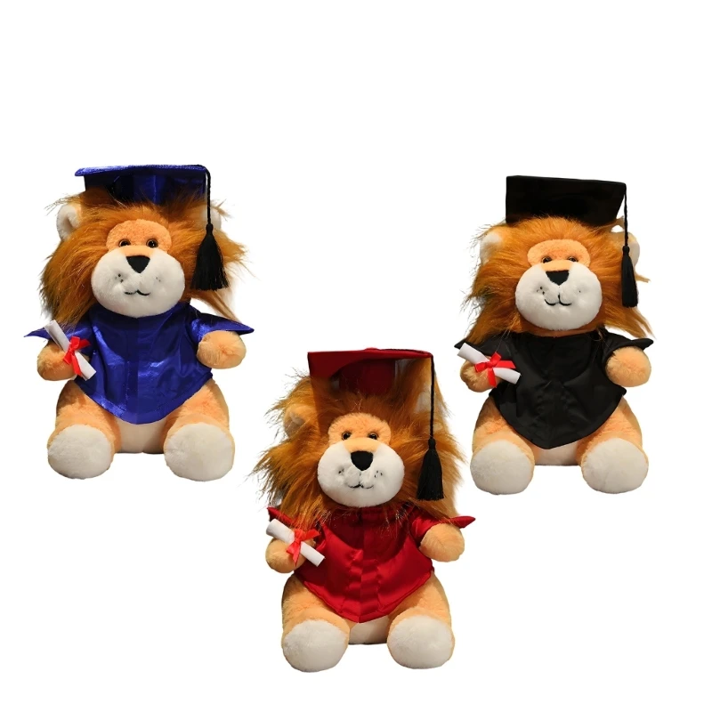 leones-peluche-suministros-recuerdo-graduacion-sombrero-soltero-juguete-leones-dibujos-animados-regalo