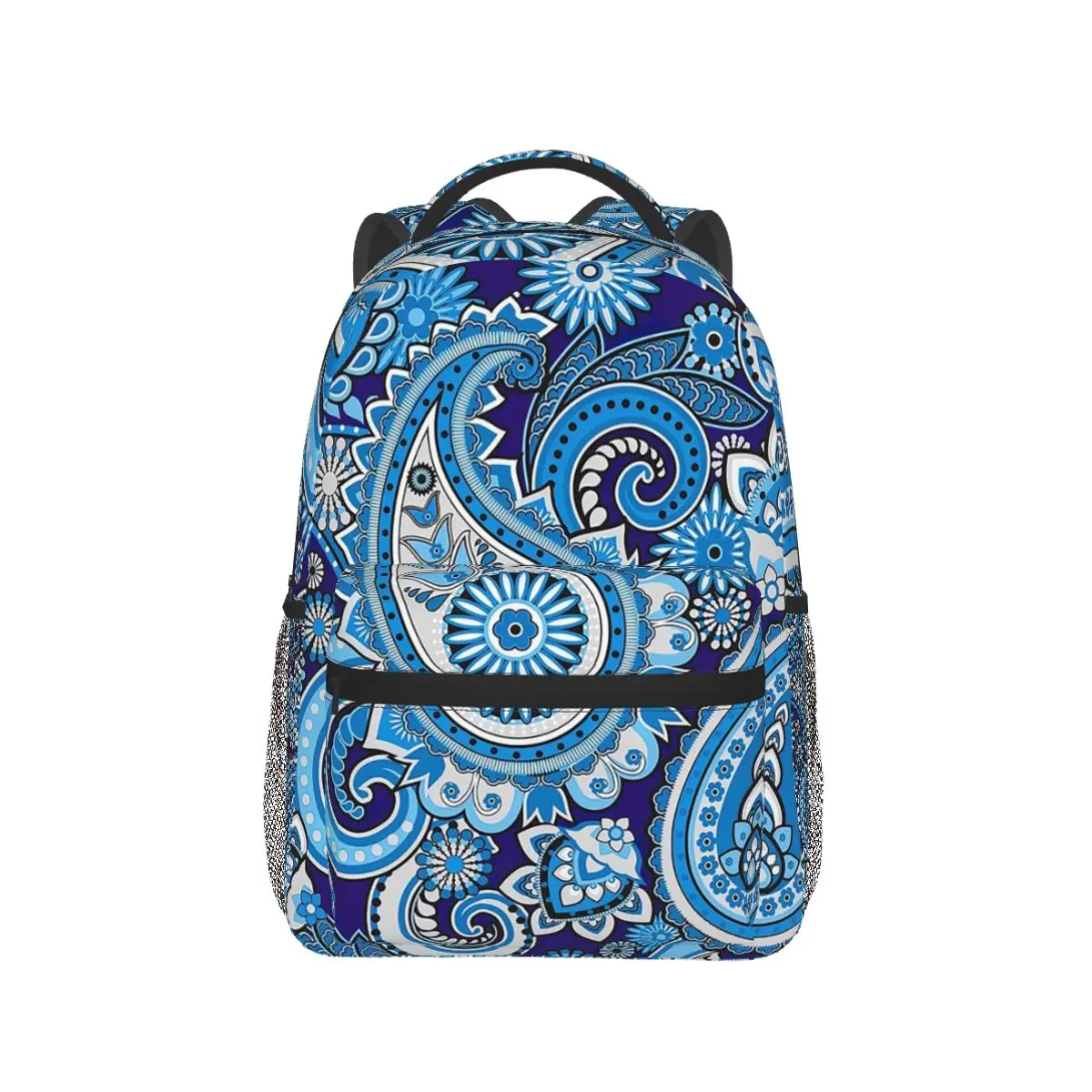 

Paisley White Brown Blue Decor Backpack Hot Sale Daypack Large Capacity Children BookBag School Bag Shoulder Bags for Men Women