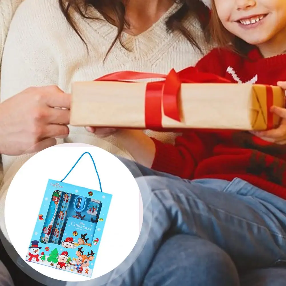 Ластик для чистой бумаги, милый Рождественский набор канцелярских принадлежностей, мультяшный Рождественский узор, точилка для карандашей, ластики, идеальные Детские карандаши