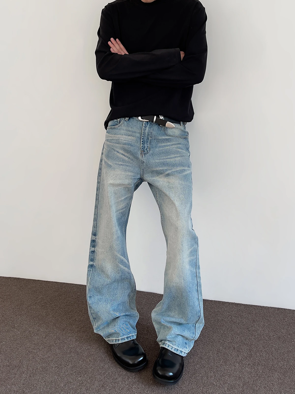 

Waed Vintage American Jeans Straight Leg Micro Flared Cleanfit Versatile Haome Pants Youth Casual Wear