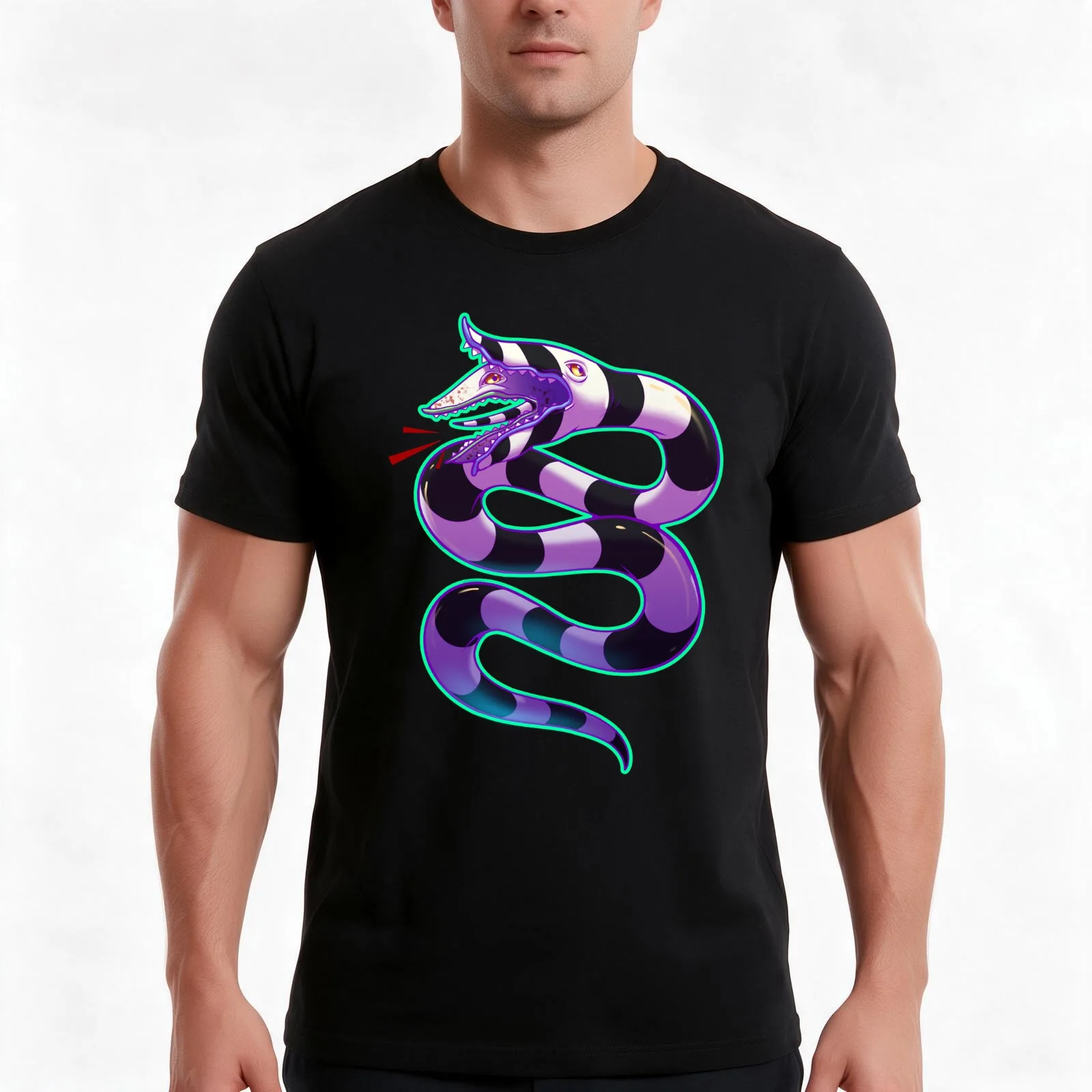 SandWorm T-Shirt, Summer Casual Cotton Tee, Oversized Streetwear Tops, Vintage Graphic Print, Loose Fit Short Sleeve