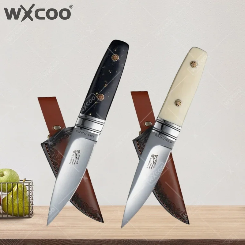 WXCOO Stainless Steel Steak Knife for Kitchen Accessories Durable Forged Butcher Knife with Sheath Cooking BBQ Chef Knife