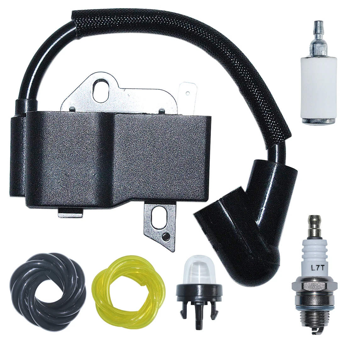 Ignition Coil Spark Plug For Homelite UT-10514 UT-10518 UT-10517 UT-10520 UT-10516 Fuel Filter Line Hose Chainsaw Replace Part