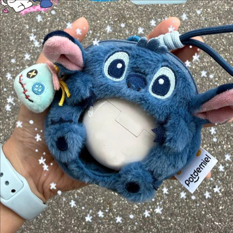 Original Potdemiel Surfin Stitch Plush Badge Itabag Earphone Pouch Keychain Anime Diy Cartoon Decor Plush Toy Birthday Gift