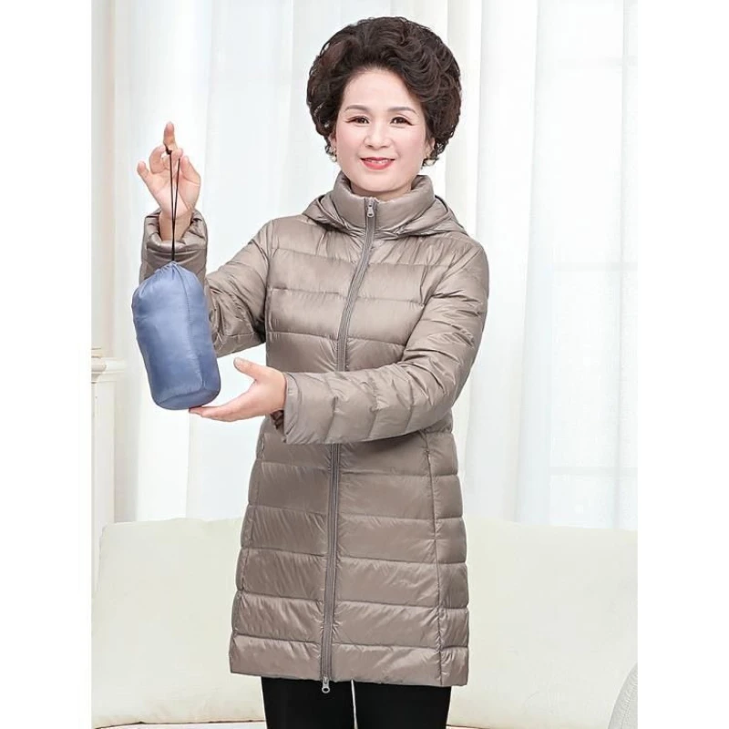White Duck Down Women Down Jackets 2025 New Female Hooded zipper Puffer Jacket Self-cultivation Hooded Parkas