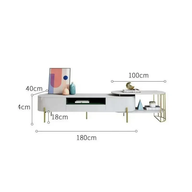 

Modern living room furniture retractable paint plate storage TV cabinet