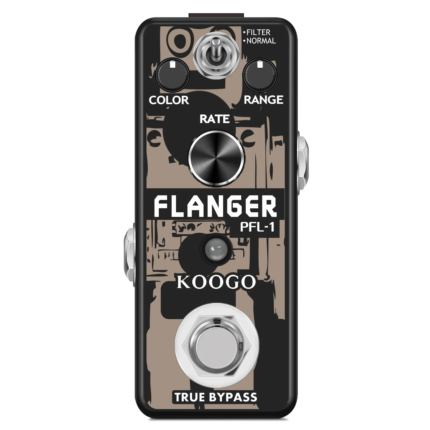 Koogo Super Guitar Flanger Pedal Vintage Effects Pedals Pure Analog Flanger Fliter Bass Effector PEL-1 Mini Size True Bypass