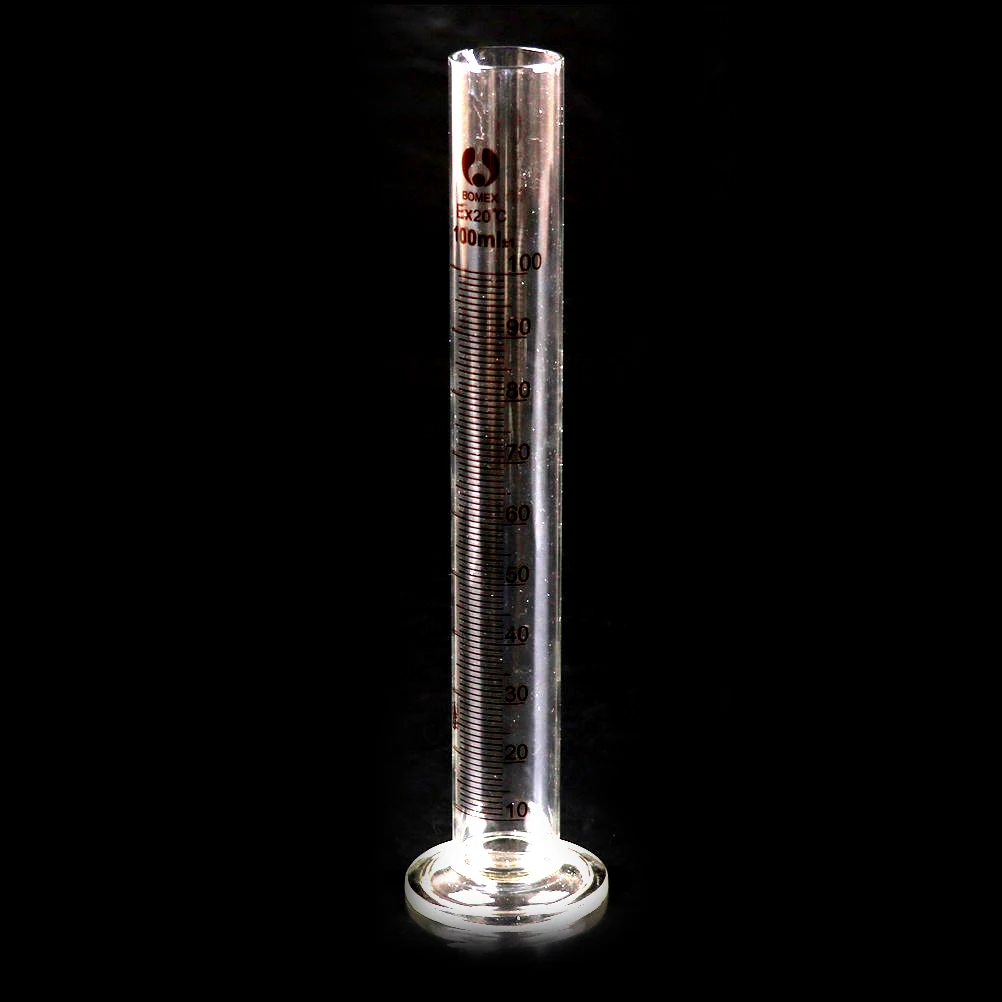 1 Pc Professional Lab Thick Glass Graduated Measuring Cylinder 100 ML Single Metric Scale Chemistry Lab Spout Measure