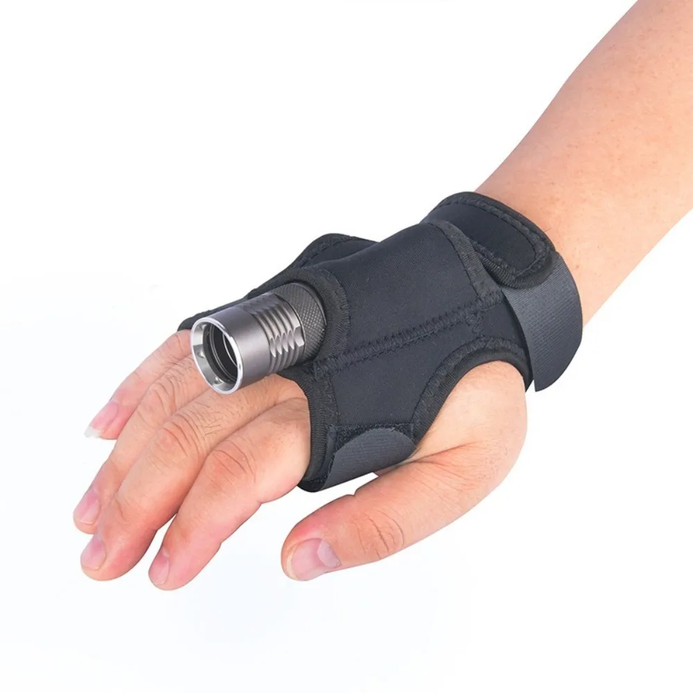 Adjustable Scuba Diving Flashlight Gloves Neoprene Soft Underwater LED Torch Holder Elastic Hand Free Wrist Strap Glove