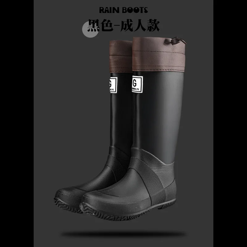 

Folding rain boots for men women high tube waterproof anti slip wear-resistant suitable for outdoor use Rubber shoes to carry