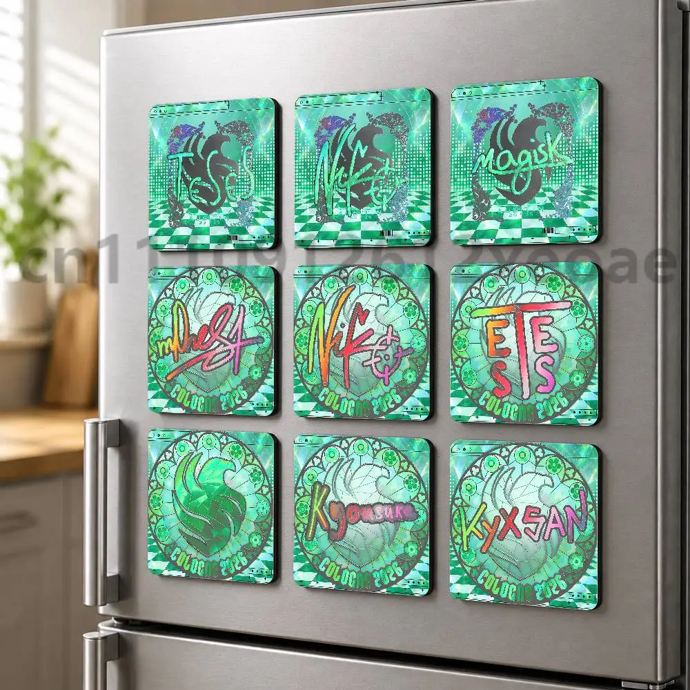 T-team Falcons Creative Square Fridge Magnet Cartoon PVC Refrigerator Decor Gift for Home Office