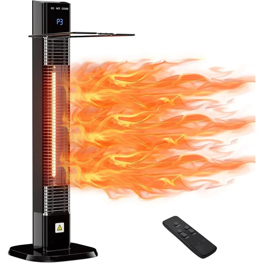 Large room space heater, 34 inch portable electric tower heater, 24-hour timer, living room, bedroom, office infrared heater