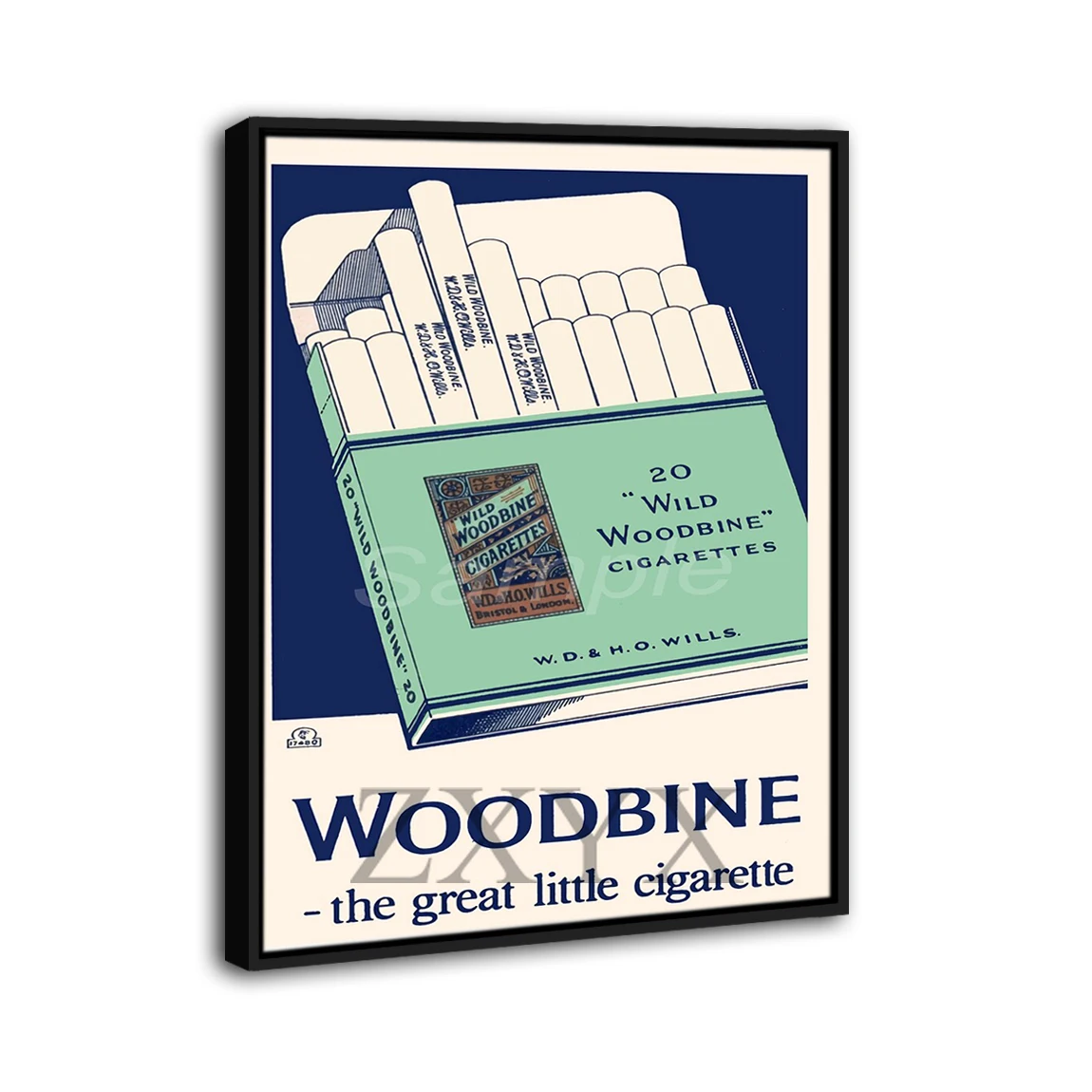 Vintage Woodbine Cigarettes Advertising Framed Poster Print Home Decor Wall Art Painting Oil Canvas