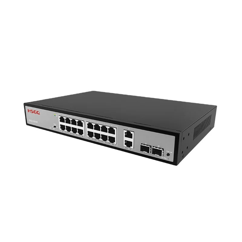 

HSGQ-SG2016P Индивидуальные заводские гигабитные 16 портов POE RJ45 10/100/1000 м 2*1G SFP Слот-переключатель 120 Вт Сетевые коммутаторы Коммутатор POE