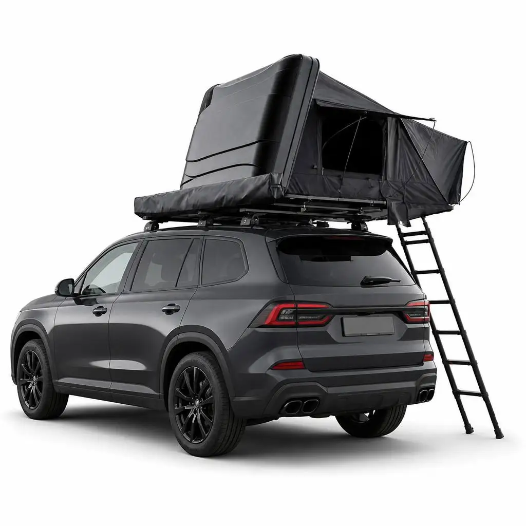 2026 Portable ABS Rooftop Tent Hard Shell Quick-Open Car Camping Tent Foldable Side Flip Roof Tent for Truck SUV Overlandpromote