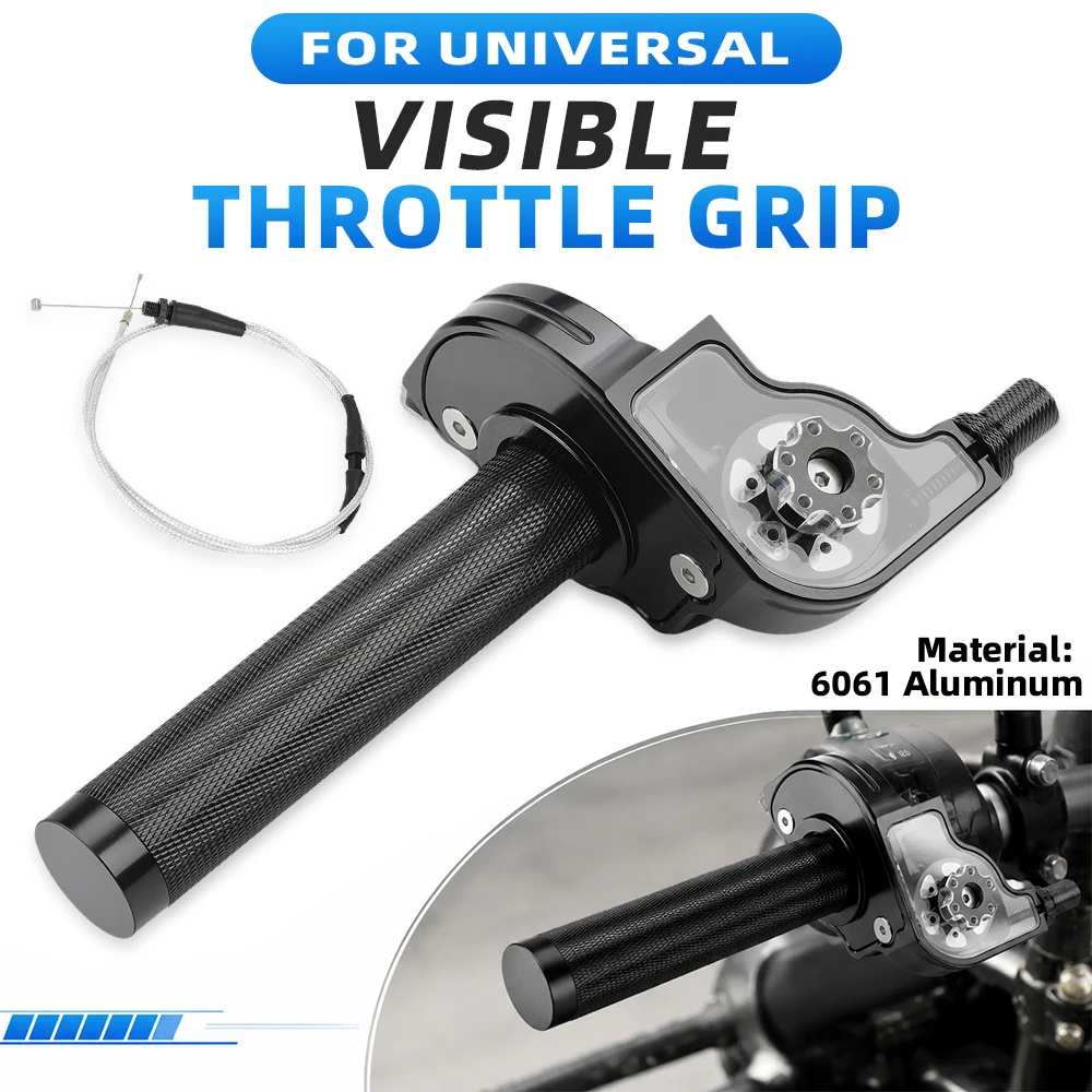 7/8''22mm Motorcycles Accelerator Handlebar Throttle Visible Twist Grip CNC Aluminum Universal For Dirt Pit Bike ATV Colorful