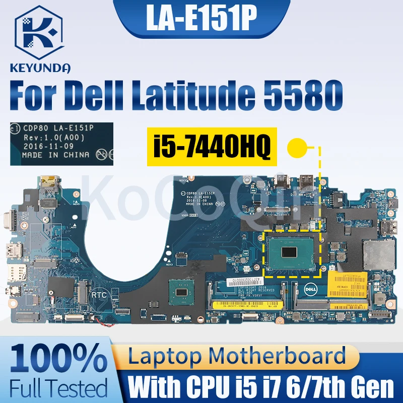 Imagem -02 - Placa-mãe do Portátil para Dell Latitude 5580 Placa-mãe La-e151p 0f3f59 0ywd70 0f3f59 0dr1nc 00x00y i5 i7 7ª Geração