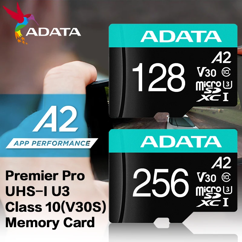 ADATA Memory Card A2 V30 Microsd TF Card 512gb 256gb 128gb 64gb Micro SDXC U3 Class10 Cards for phone Camera Flash Micro SD Card