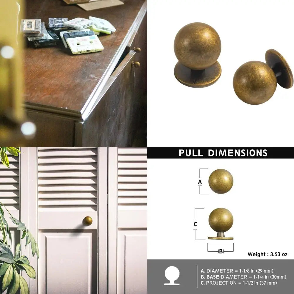 

24-Pack Modern Round Brass Cabinet Knobs - Minimalist Vintage Hardware for Home Upgrade