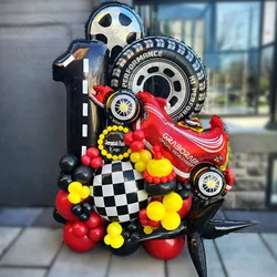 64pcs Car Truck Theme Race Car Balloon Set Wheel Tire Balloons 1-9th Birthday Party Decorations for Boy Baby Shower Decoration