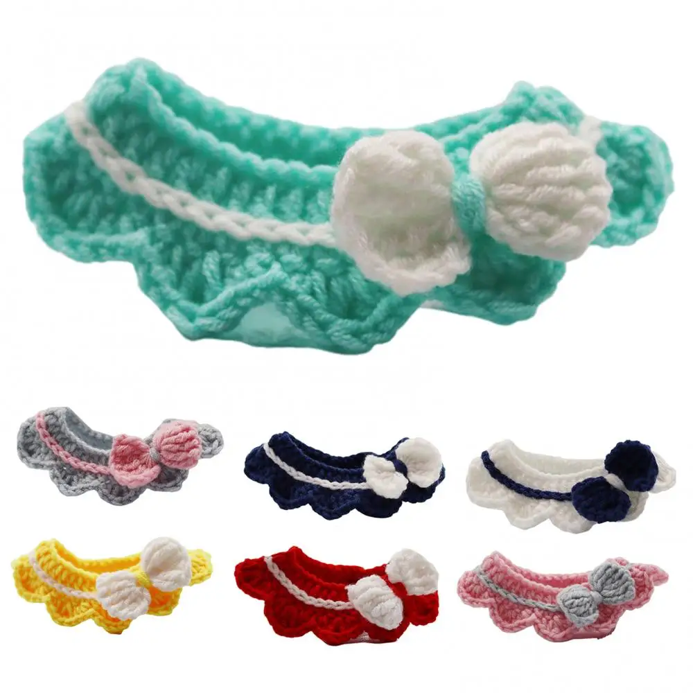 Pet Supplies Neck Scarf Bib Hand-woven Cat Dog Bell Collar Bowknot Stitching Pet Supplies