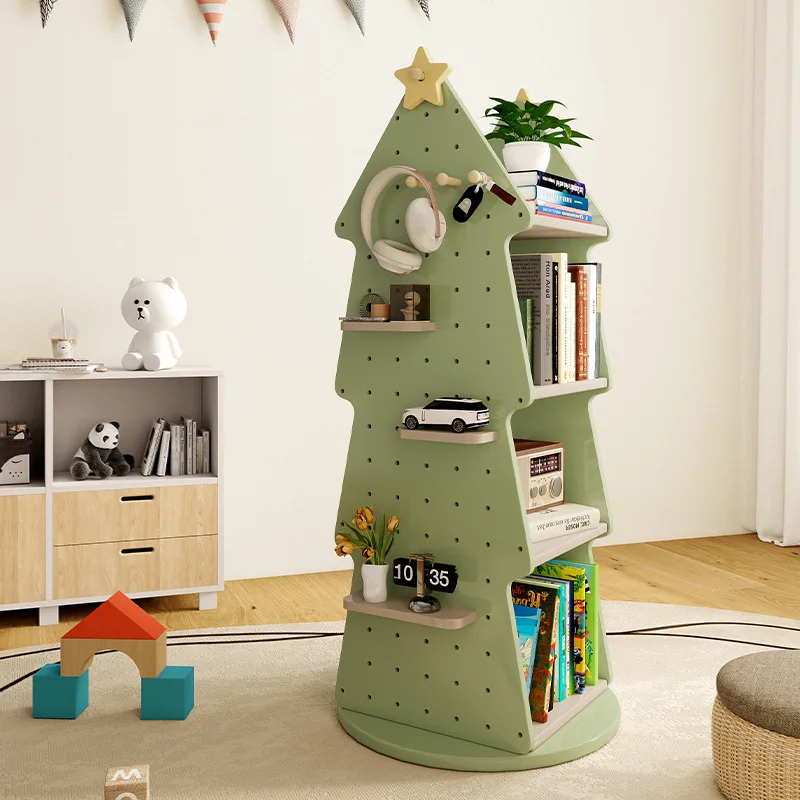 

Children's rotating bookshelf picture book rack reading baby toy storage rack floor book