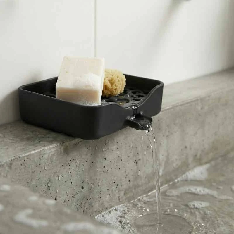

Soap Dish Non Slip Tray for Bathroom Shower Kitchen Bathtub Quick Dry Bar Soap Holder Easy Clean Storage Organizer