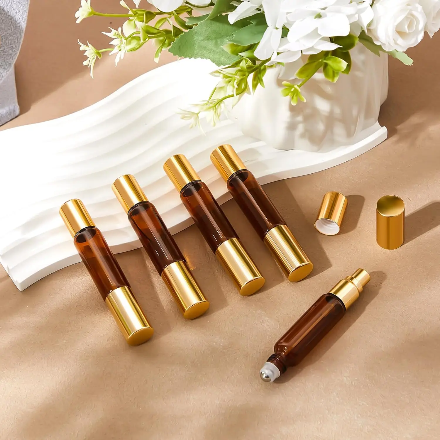 20 Stück 2-in-1 Parfüm-Rollflaschen 10ml Reise-Parfümflasche Nachfüllbare Auslaufsichere Ätherische Öl-Flaschen mit Nachfüllwerkzeug-Set – Detail 6