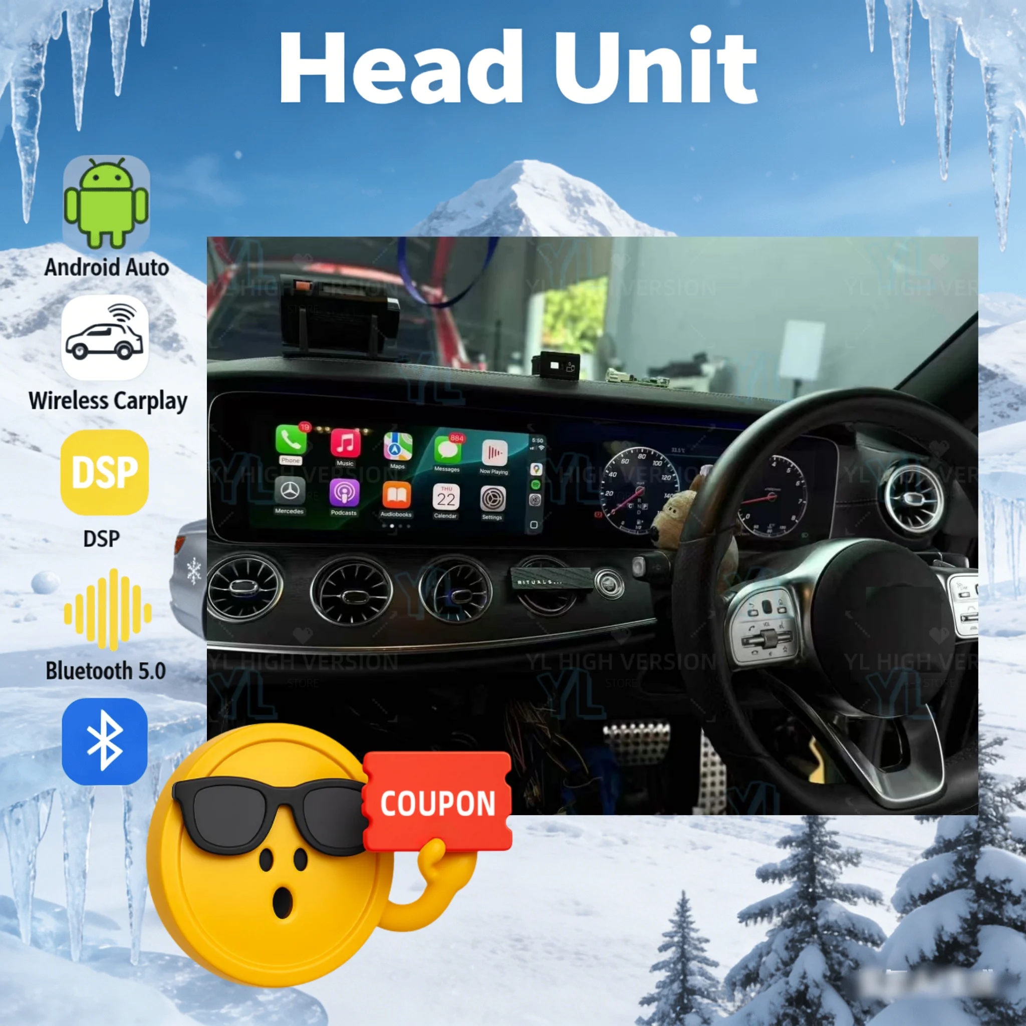 Dual Screen Android13  For Mercedes Benz CLS 2012-2017 2018-2025 W257 Multimedia Video Player GPS Navigation Touch Screen 4G BT