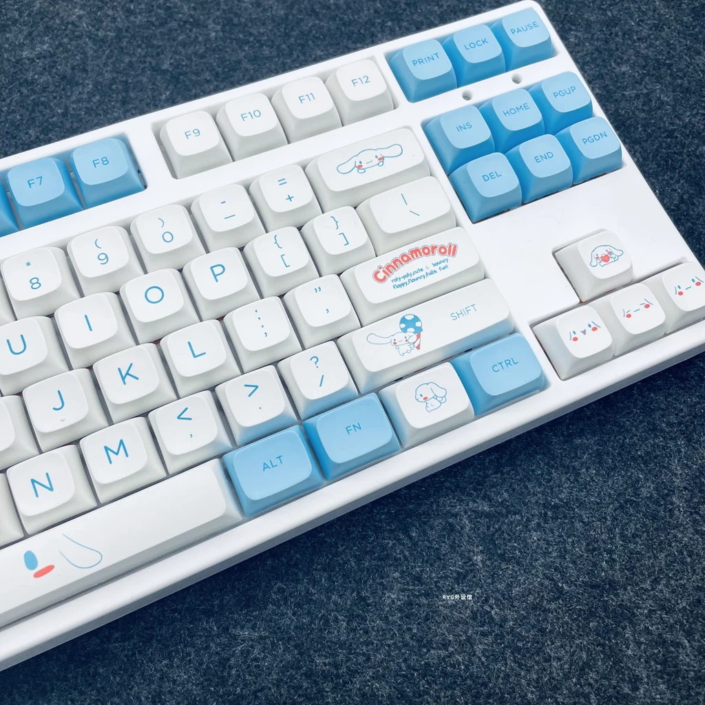 

124 клавиши Yugui Dog Милая клавиатура Keycaps Сублимация PBT DIY пользовательская механическая клавиатура XDA Keycap MX Переключатель Anne Pro2 GK61 RK61