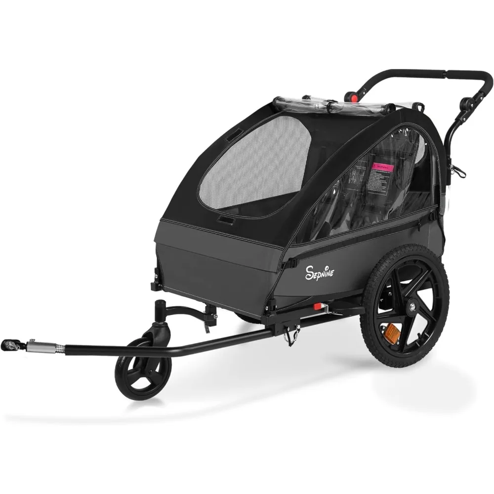 

Детский велосипедный прицеп, держатель с навесом 2 в 1 преобразует в коляску, подходит для детей от 1 до 2 лет, 12 месяцев, быстрое крепление на велосипед