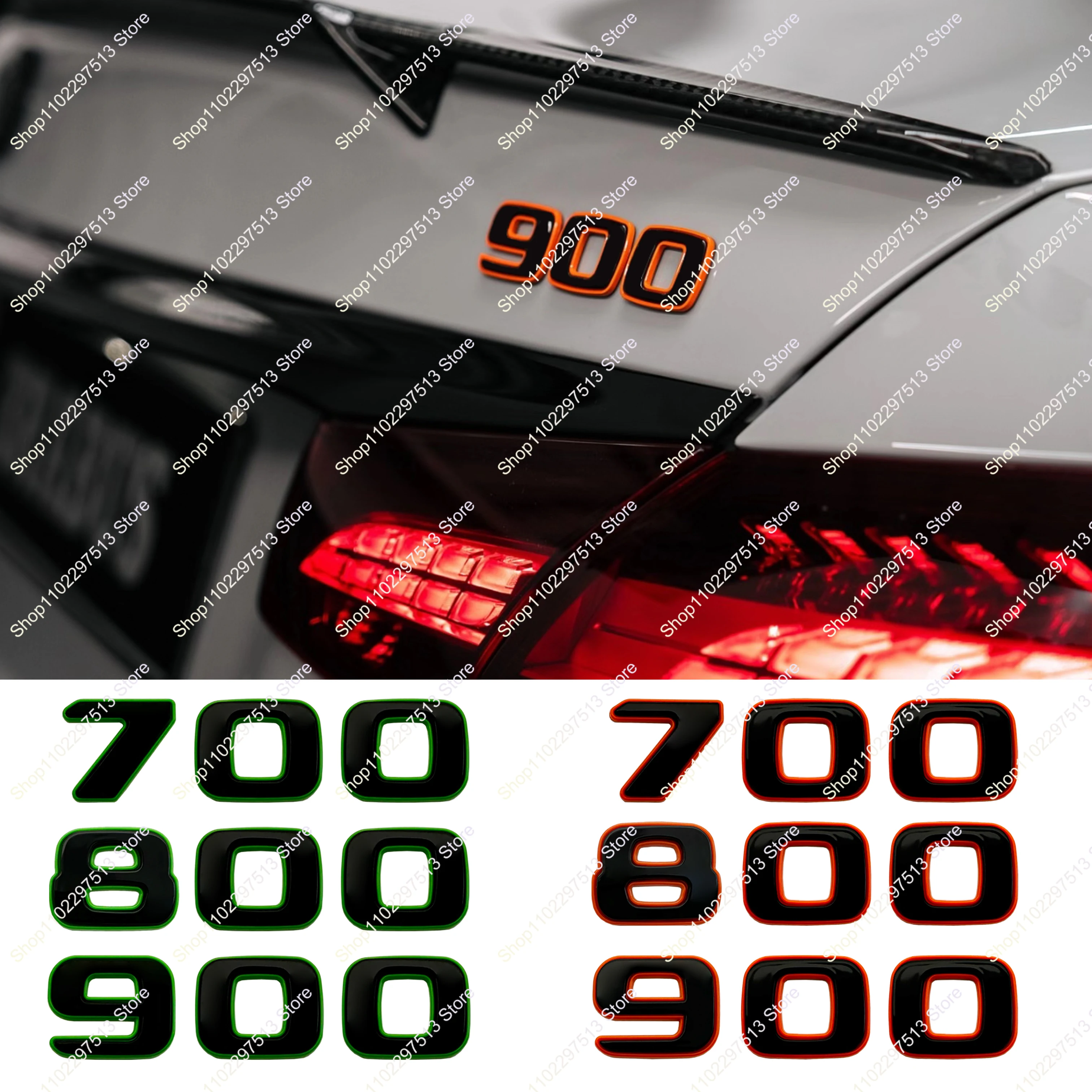 New Color Blocking Orange Green 900 800 700 EDITION Nameplate Badge Emblem For BRABUS Car Badge Styling Trunk Logo Sticker