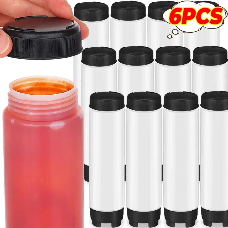 Botellas de aceite de cocina, botellas exprimibles para condimentos, dispensador de condimentos de plástico para aderezo de ensalada de ketchup, utensilios para Picnic y barbacoa, 1/6 Uds.
