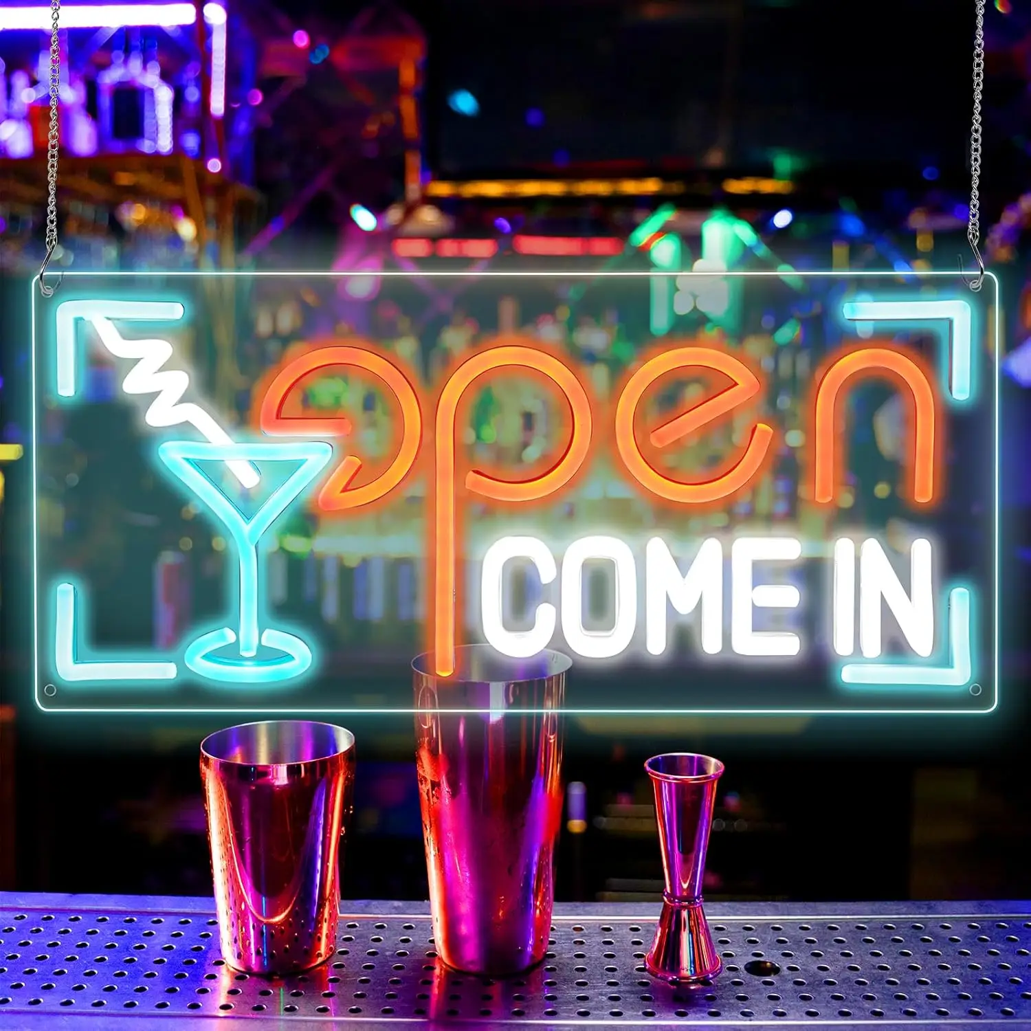 

Open Neon Signs for Business Decor USB Dimmable LED Welcome Bar Neon Light Sign for Bedroom Salon Coffee Stores Club Hotel Decor