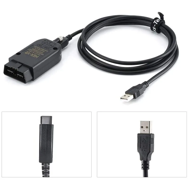 الماسح الضوئي التشخيصي VAG HEX V2 لـ VCDS 24.7 مع شريحة ATMEGA162 FT232 5054، برمجة عبر الإنترنت متعددة اللغات لـ Audi VW Skoda HE