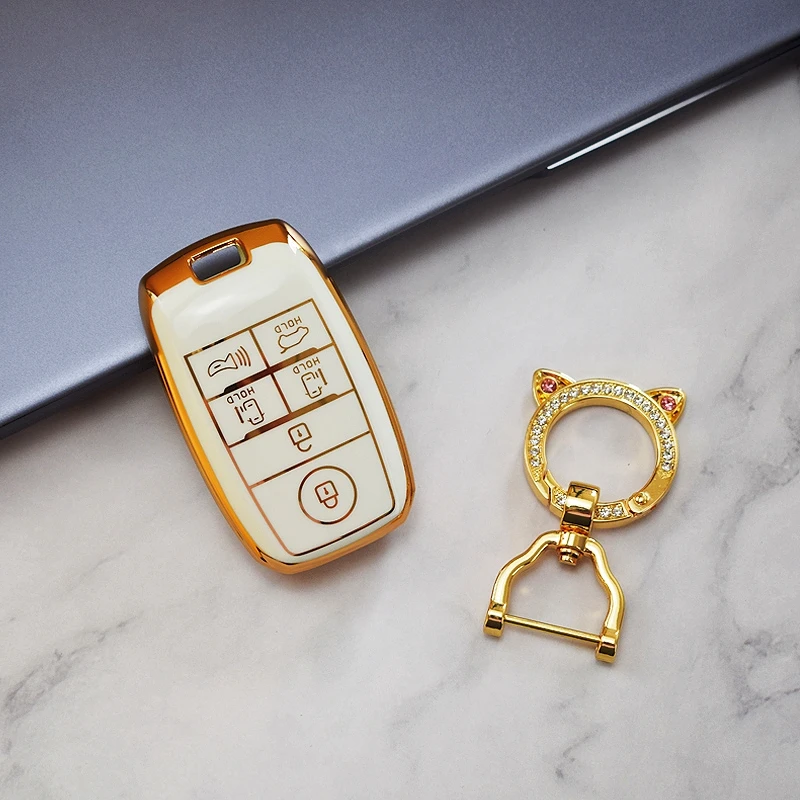 6 tasten Weiche TPU Auto Schlüssel Fall Abdeckung für KIA Sorento Sedona 2020 Grand Karneval 2019 Shell Fob Halter Keychain zubehör