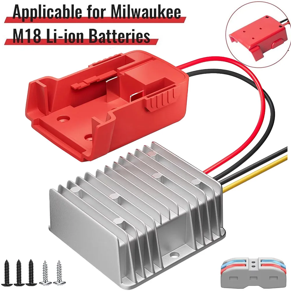 

Step Down DC Voltage Converter for Milwaukee 18V To 12V Battery Dock Power 180W Inverter, DlY Adapter Buck Regulator