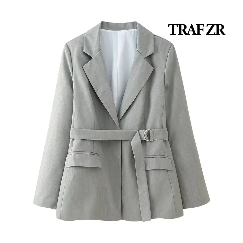 TRAF ZR Y2K Blazers for Womens Elegant Woman Coat Office Wear Women Women's Summer Top Vintage Blazer Top Star Fashion Blazers