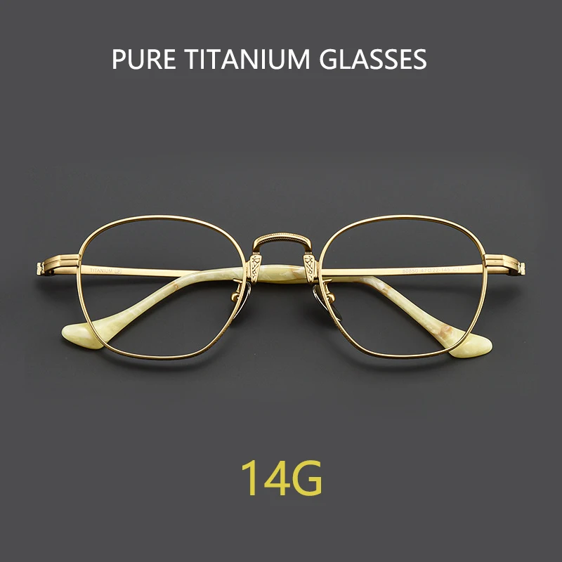 

Luxury Fashion Retro Titanium Polygon Eyeglasses Ultra Light Titanium Eyewear Myopia Custome Optical Prescription Frames Man