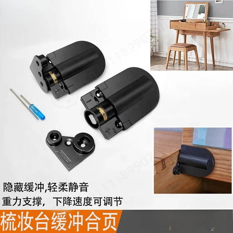 Damping Hinge for Vanity Flip Mirror Silent Auto Close Buffer Hinge Heavy Adjustable Makeup Table Cabinet Connector