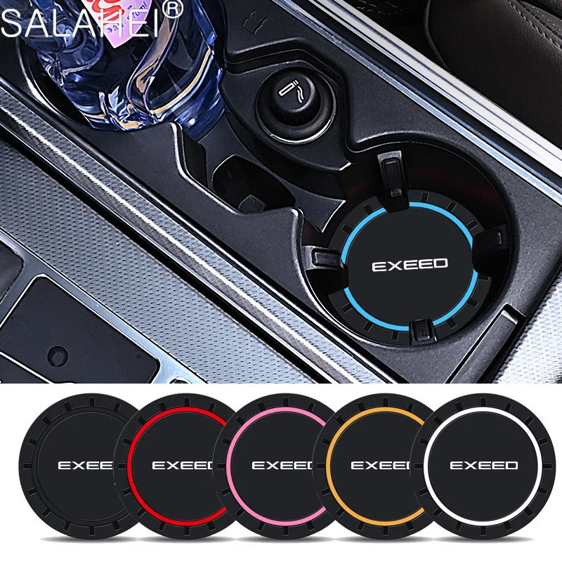 Für Chery Exeed RX VX TX LX TXL 2 Stück PVC Silikon Auto-Getränkeuntersetzer Wasserbecher-Halterung Rutschfeste Matte Flaschenhalter Zubehör