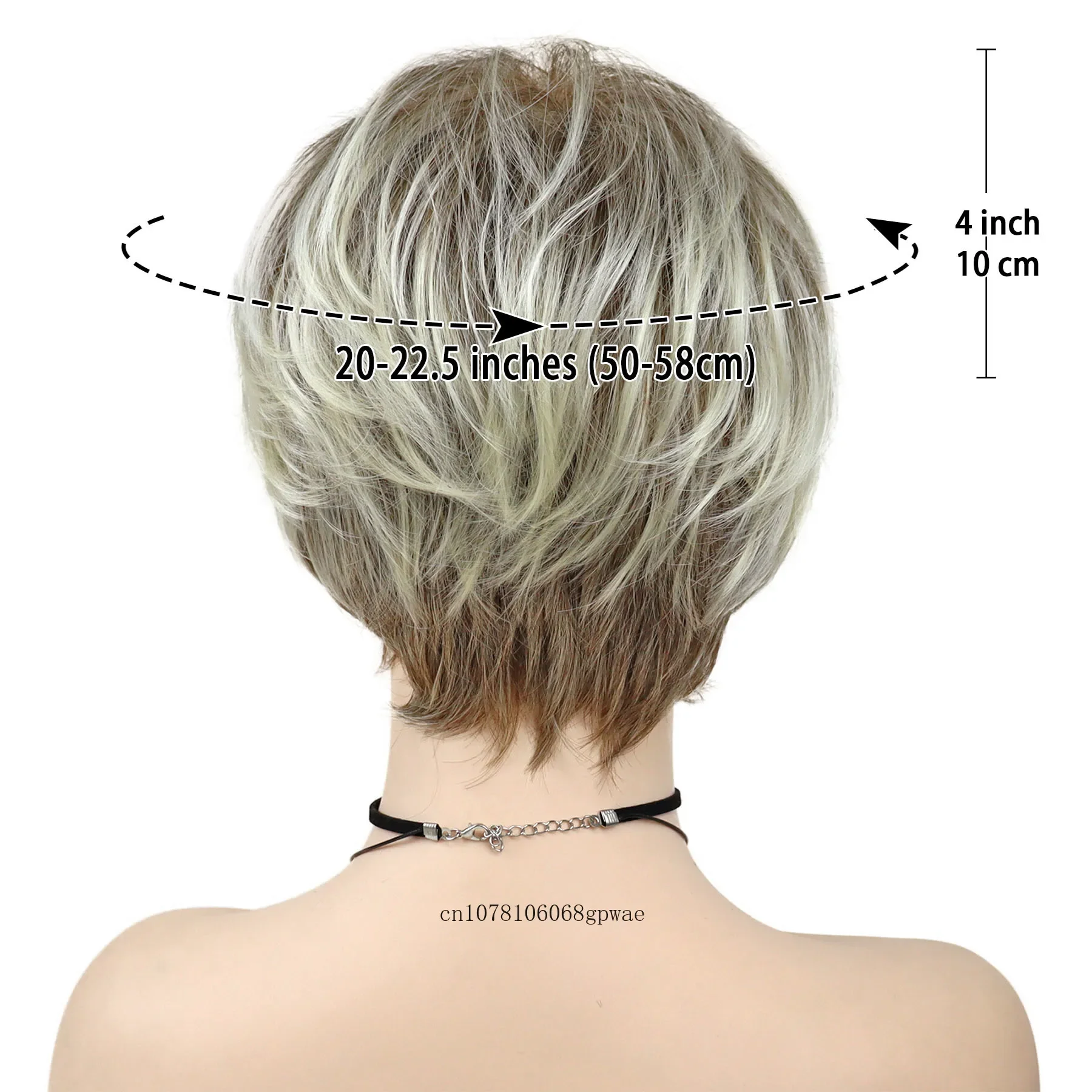 Parrucca corta da folletto per donna Parrucche femminili con capelli castani misti biondi sintetici con frangia Uso naturale morbido quotidiano in costume casual per feste