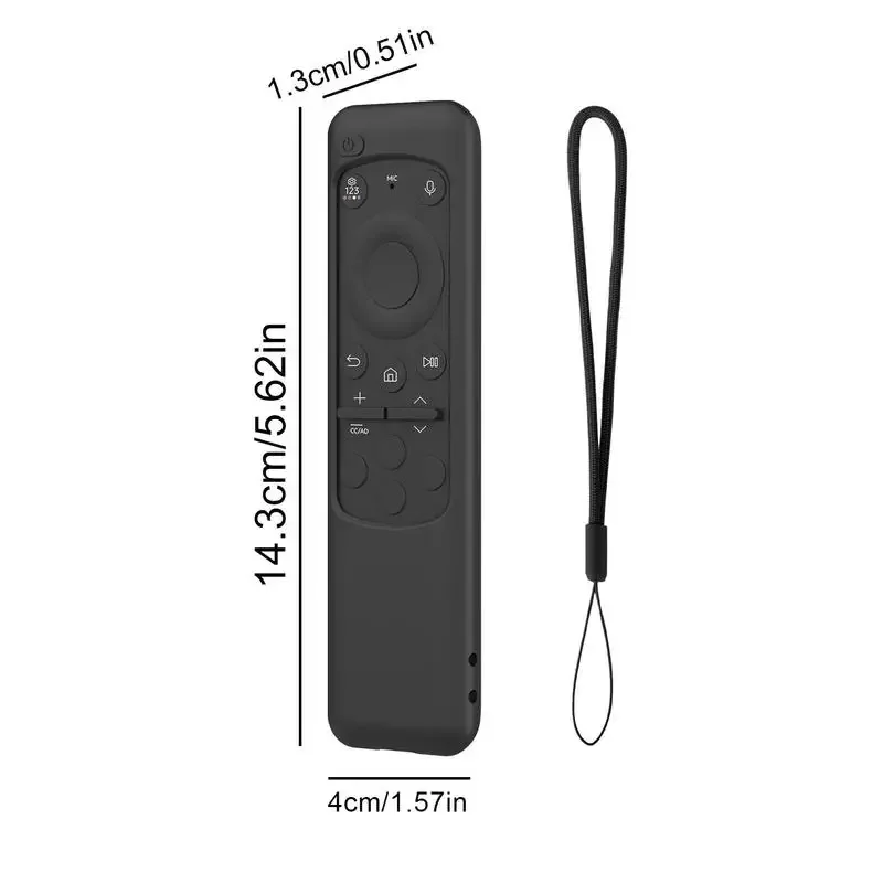 Protective Cover Silicone Remote Control Cover Protector Shockproof Anti-Slip with Lanyard for Samsung BN59-01432A 01432B
