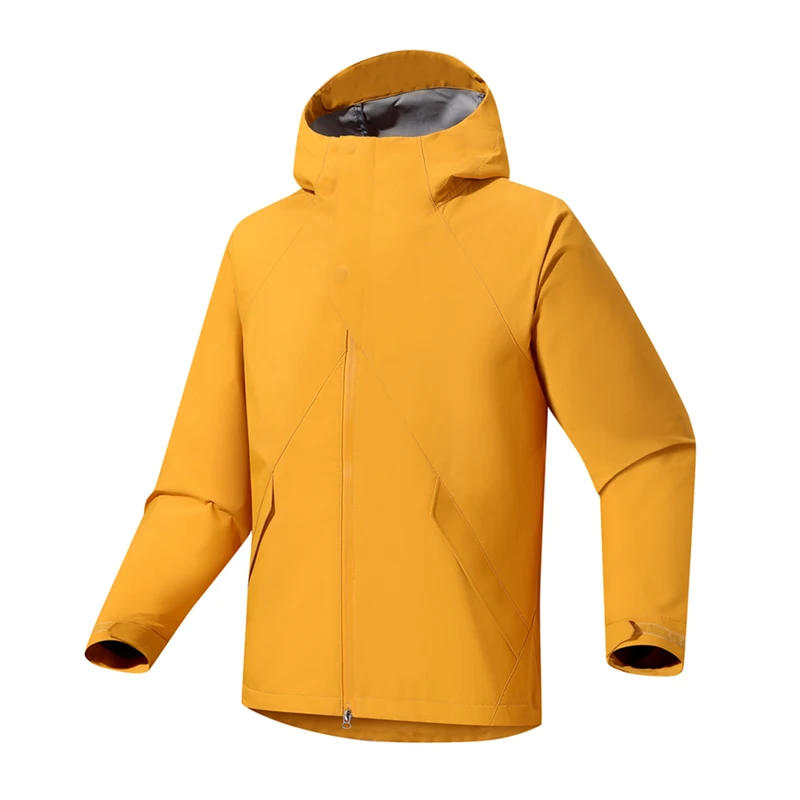 

Women's Waterproof Rain Jacket Unisex Raincoat Hooded Hiking Jackets Windbreaker Zipper Outdoor Sports Yellow Pink Coats Autumn