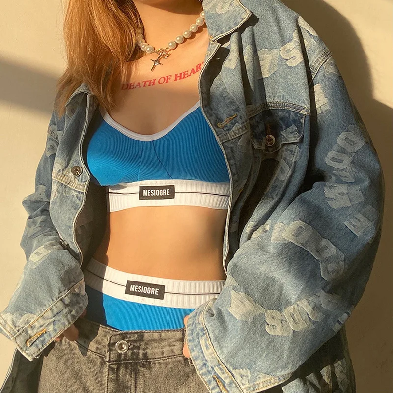 

Women's Patchwork Sport Suit, Letter Print Sports Set, Streetwear 2025