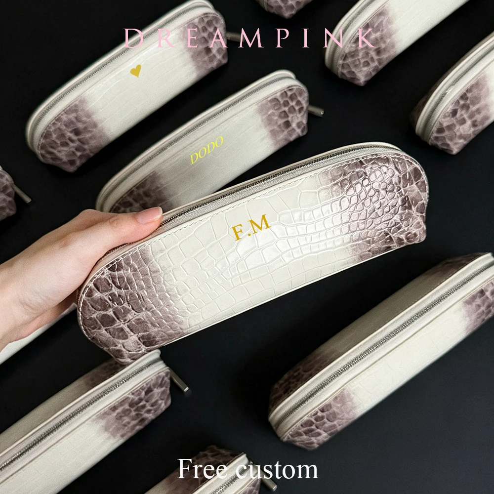 Luxury Skincare And Makeup Brands - Luxury Crocodile Pattern Leather Makeup Brush