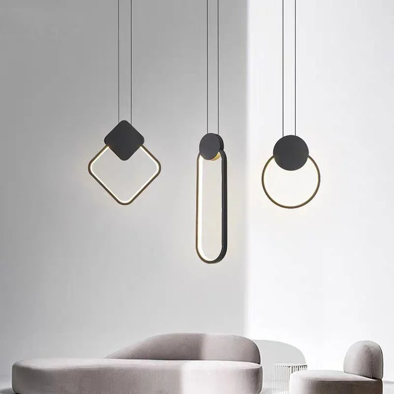 Modern LED Pendant Lights, Hanglamps para sala de estar, salão, quarto, redondo, quadrado, iluminação interior, Dropshipping