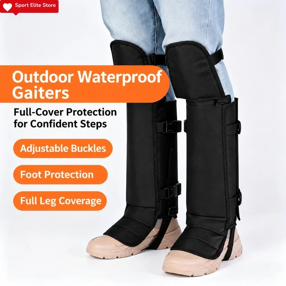 Knee High Leg Gaiters Snake Bite Protection Foldable Snow Boot Gaiters Adjustable Waterproof Shielding Gaiters Lawn